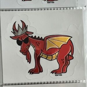 Red Dragon Sticker with Crown by GOAT USA